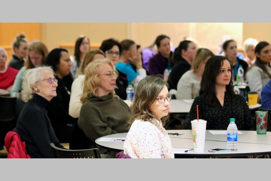 Seated crowd at the Aging in Place event.