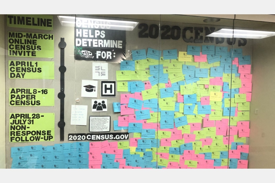 A display containing the student's work on the project.