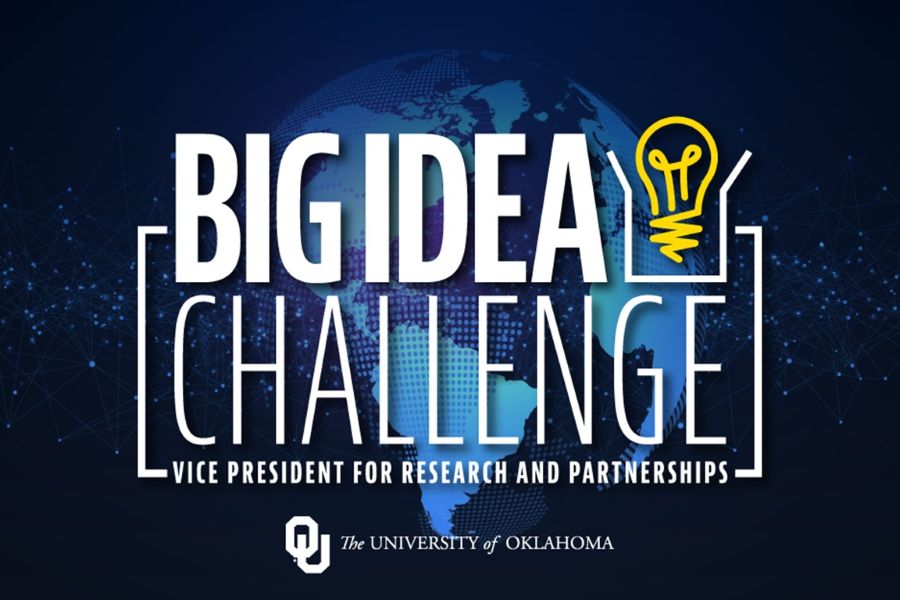 A graphic for the Big Idea Challenge sponsored by the O U Vice President for Research and Partnerships.