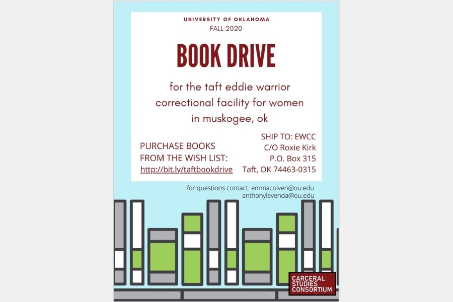 Flyer containing details for the book drive. 