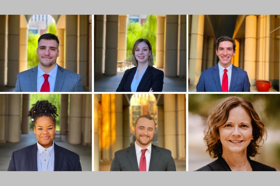 Top Row Left to Right – Jeff Stout, Alexandra Liever, Ethan Watson. Bottom Row Left to Right – Dominique Equarte, Devon Burkhalter, Dr. Tammy McCuen.