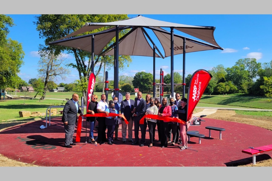 Greenwood community leaders at B.S. Roberts park.