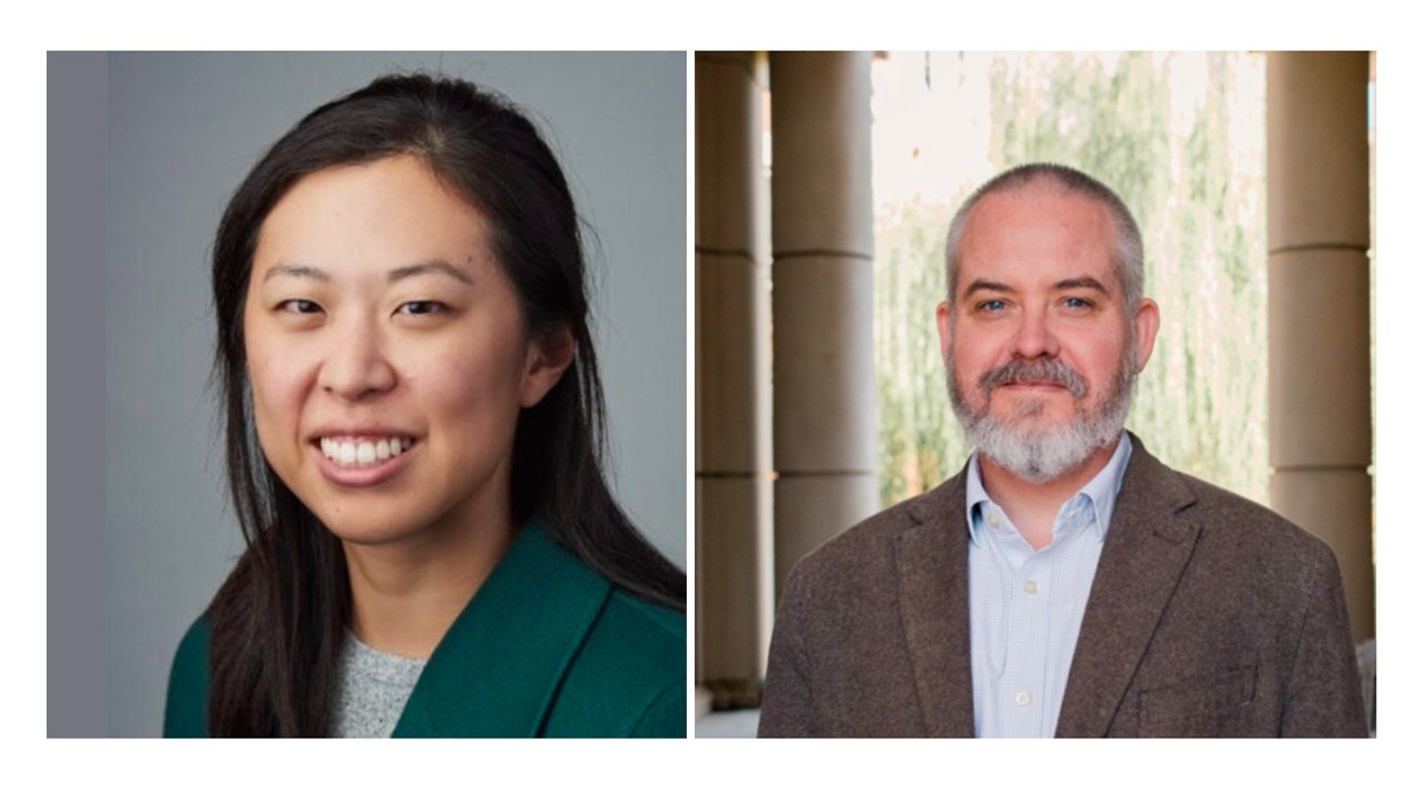 Professional headshots of C. Aujean Lee (left) and John C. Harris (right).