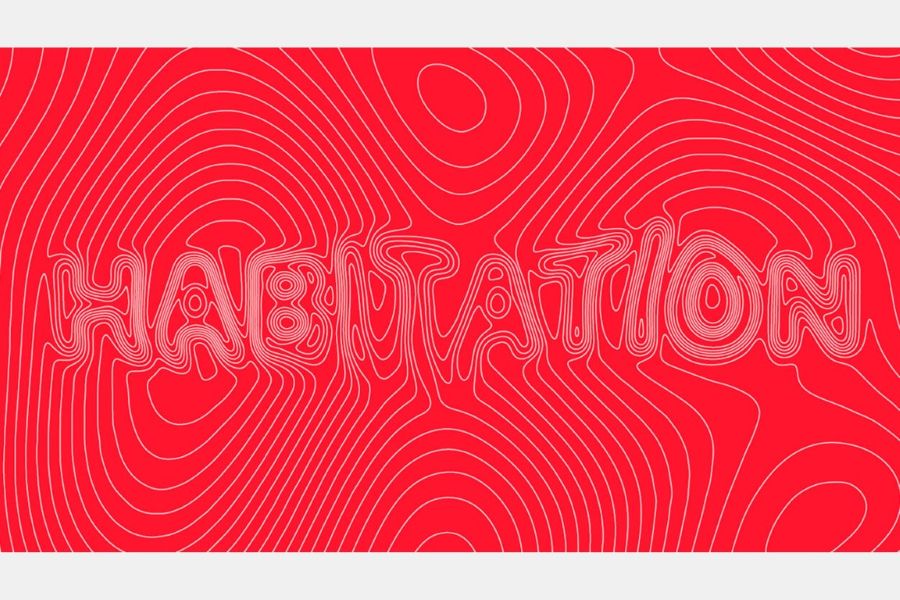 The word "Habitation" stylized to look like topographic lines.