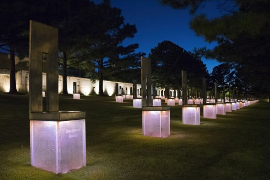 The Field of Empty Chairs at the Oklahoma City National Memorial.