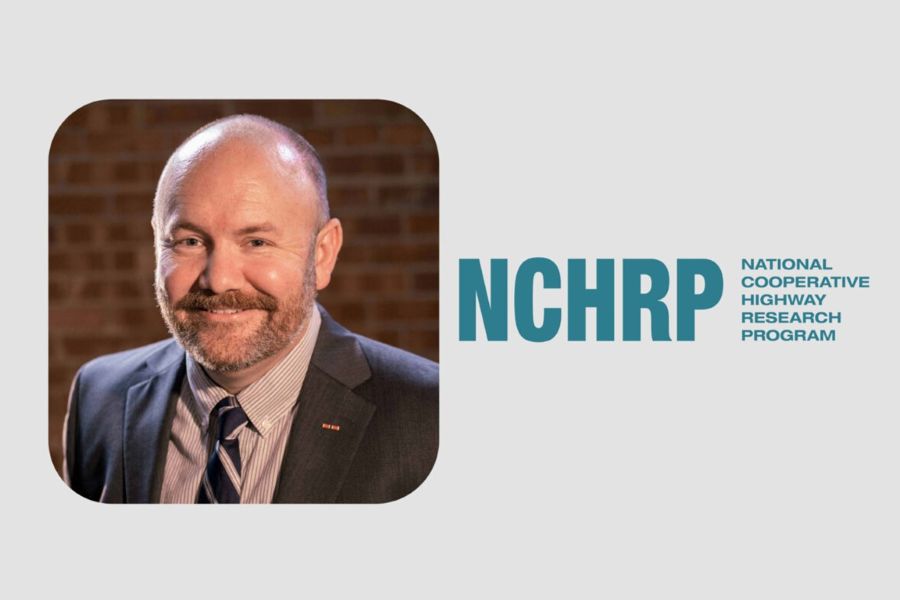 Nils Gransberg with the logo for the National Cooperative Highway Research Program.