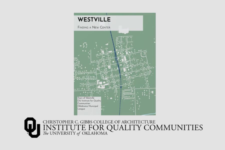 The cover of a report by the O U Institute for Quality Communities titled "Westville: Finding a New Center" with the I Q C logo.