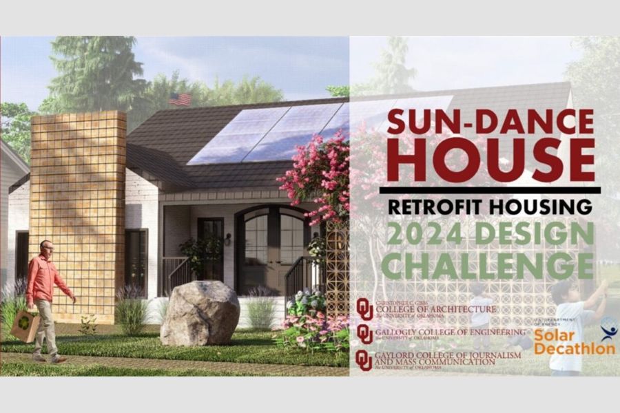 A promotional image for the Sun-dance House, the O U entry for the 2024 Solar Decathlon.