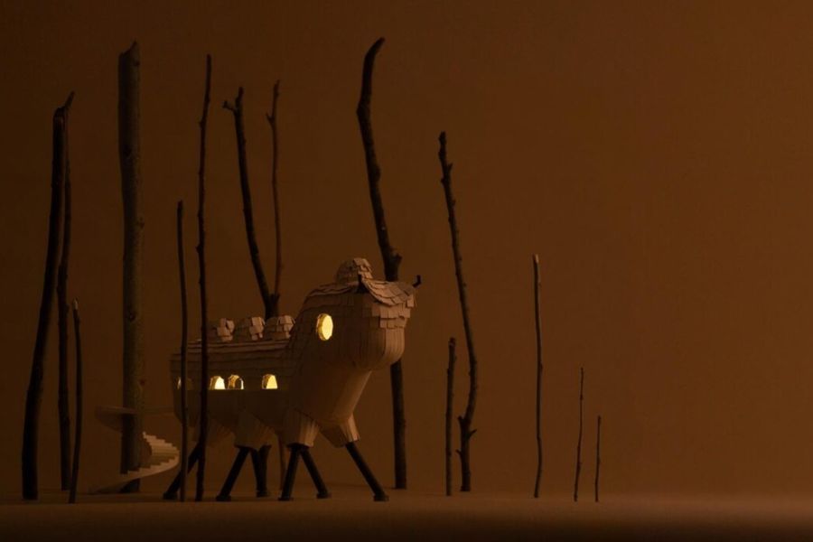 A model of "Forest Spirit," a treehouse designed by Unearthed Practice.