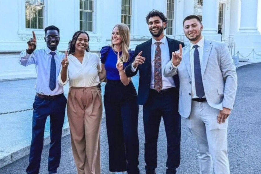 Architecture students Terry Chishimba, Ashley Gonzalez, Grace Hill, Hishaam Ramoly, and Roy Nitzan.