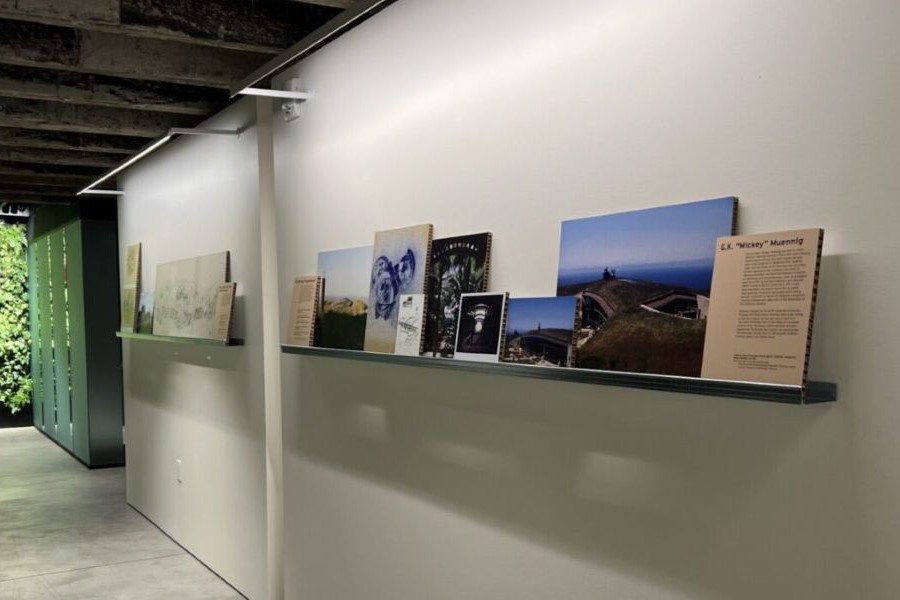 Architectural photographs at the "Do Not Try to Remember" exhibit in San Francisco.