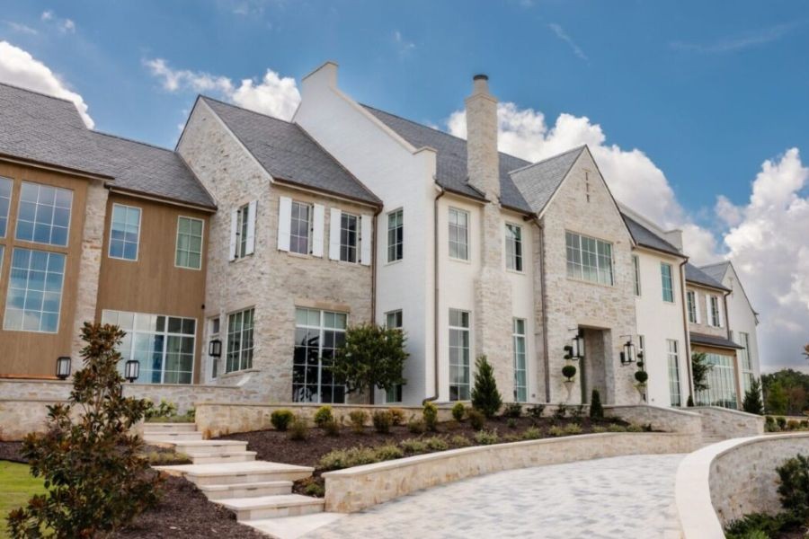 Exterior of house in Westlake, Texas designed by Ali Ames.