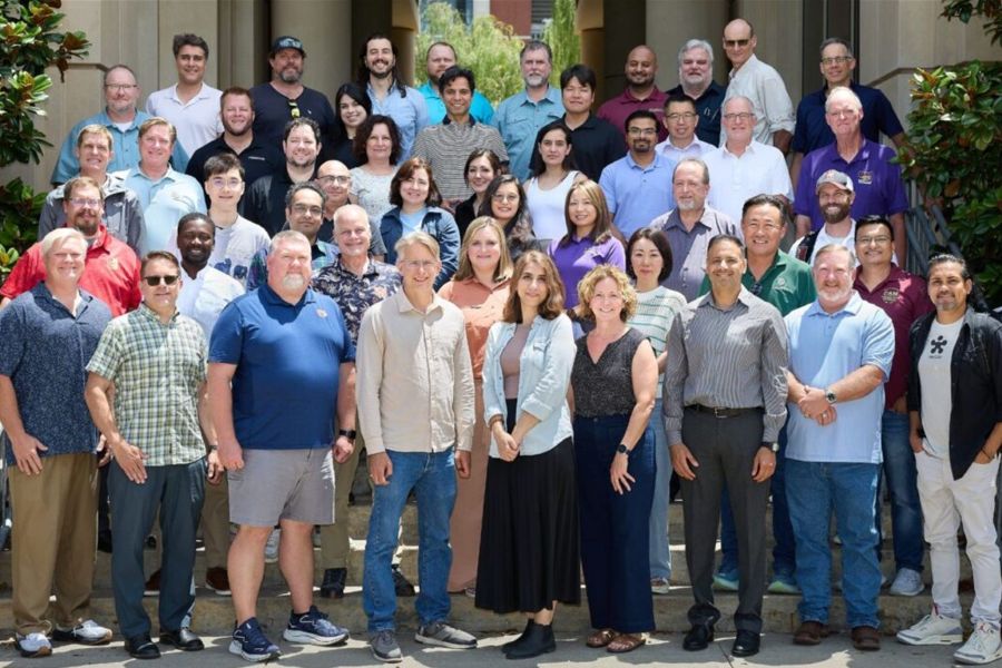 Construction Faculty Bootcamp participants outside Gould Hall.