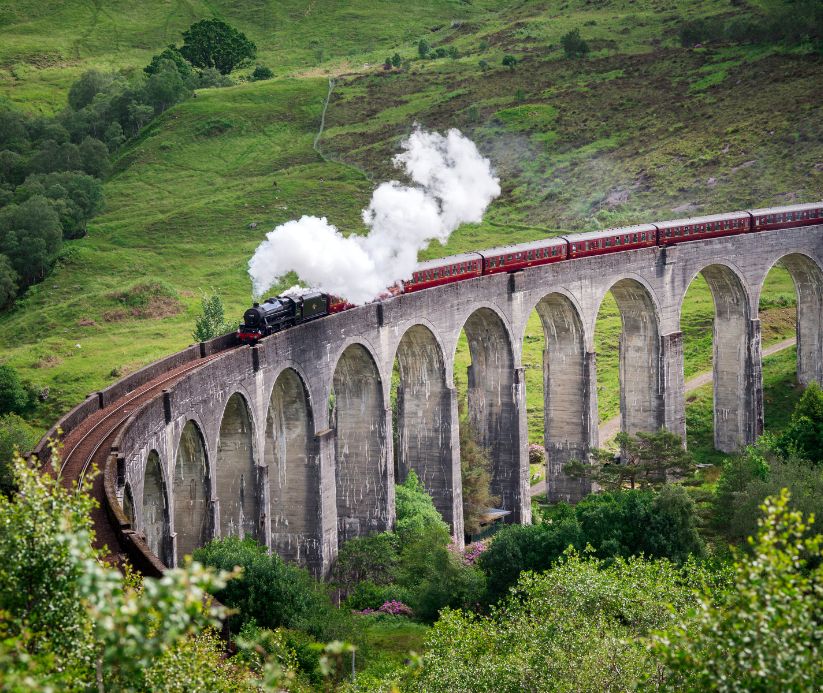 train on a bridge