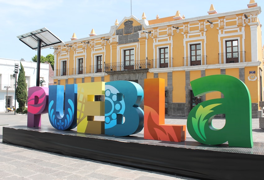 Puebla sign in Puebla