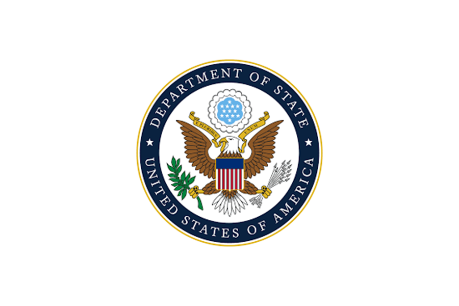 The U.S. Department of State logo.