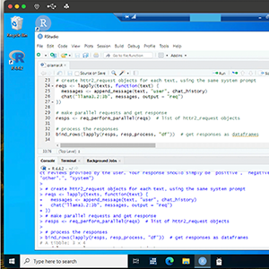 A screenshot of an RStudio program code.