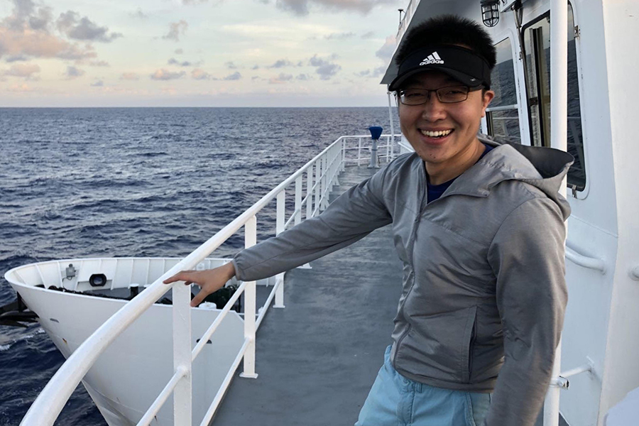 Wei Qin on a 2013 research cruise.