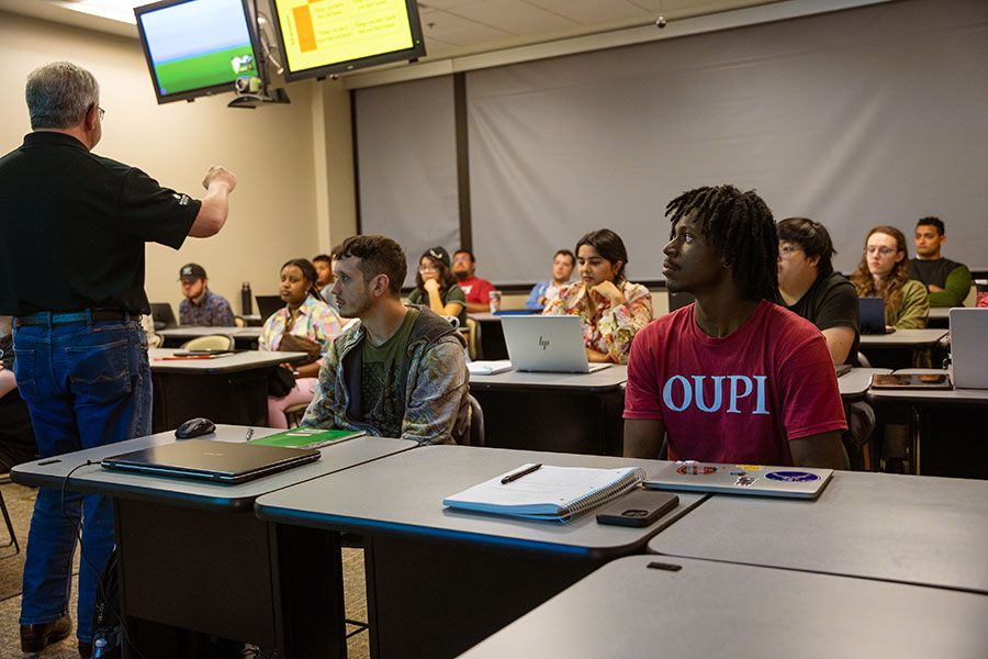 Students during a lecture.