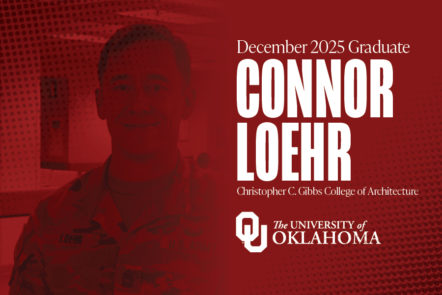 Graphic with photo of Connor Loehr and text highlighting his December 2025 graduation