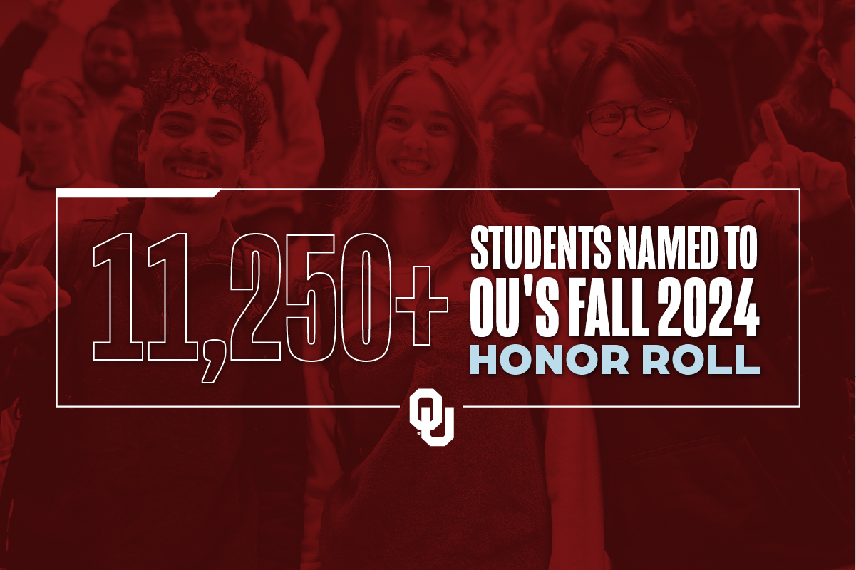 Graphic reading: "11,250+ Students Named to OU's Fall 2024 Honor Roll."