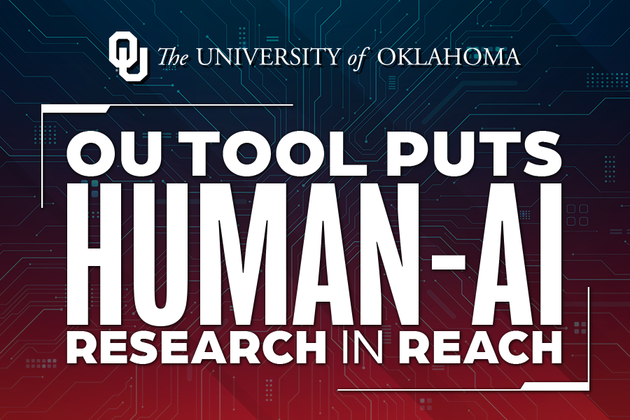 A graphic that reads "OU tool puts human-ai research in reach." 