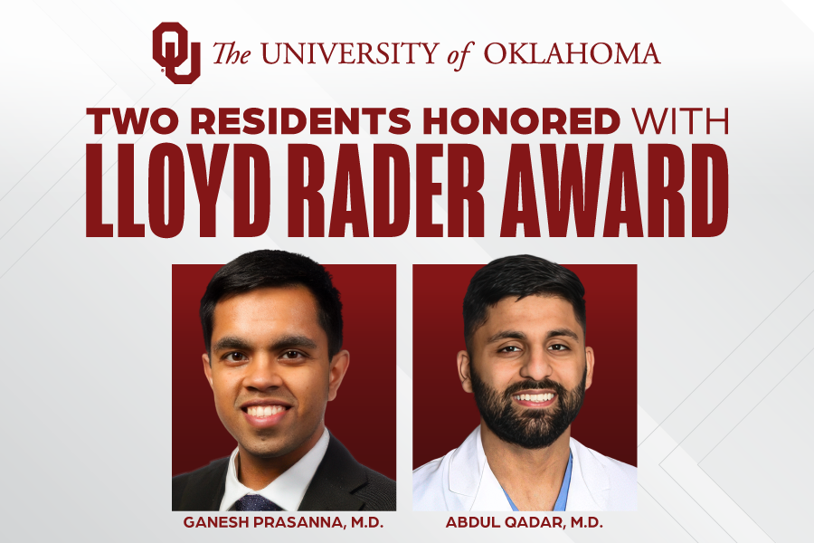 A graphic that reads "Two residents honored with Lloyd Rader Award" followed by their headshots.