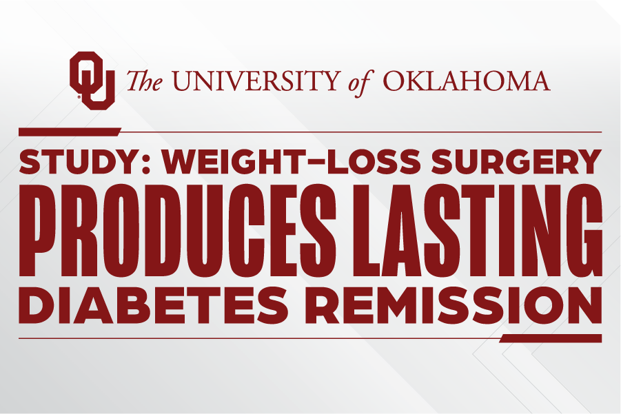 A graphic that reads "Study: weight-loss surgery produces lasting diabetes remission."