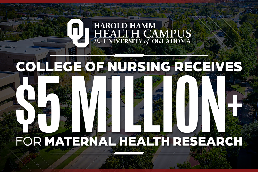 A graphic reading: "College of Nursing Receives $5 Million+ for Maternal Health Research."