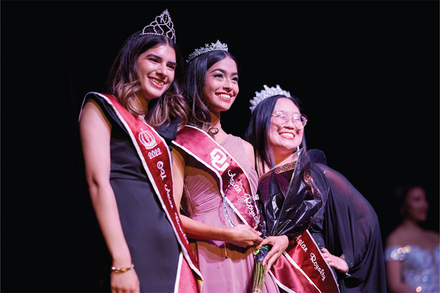 Contestants on stage during 2023 Asian Royalty Pageant at The University of Oklahoma