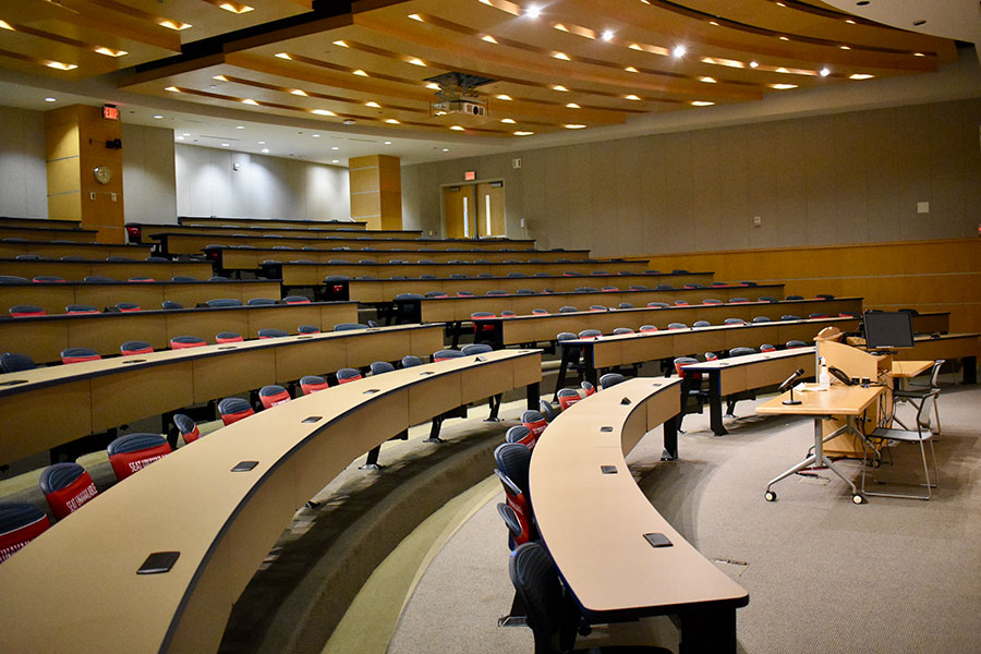 David L. Boren Auditorium, featuring tiered setting and recessed lighting.