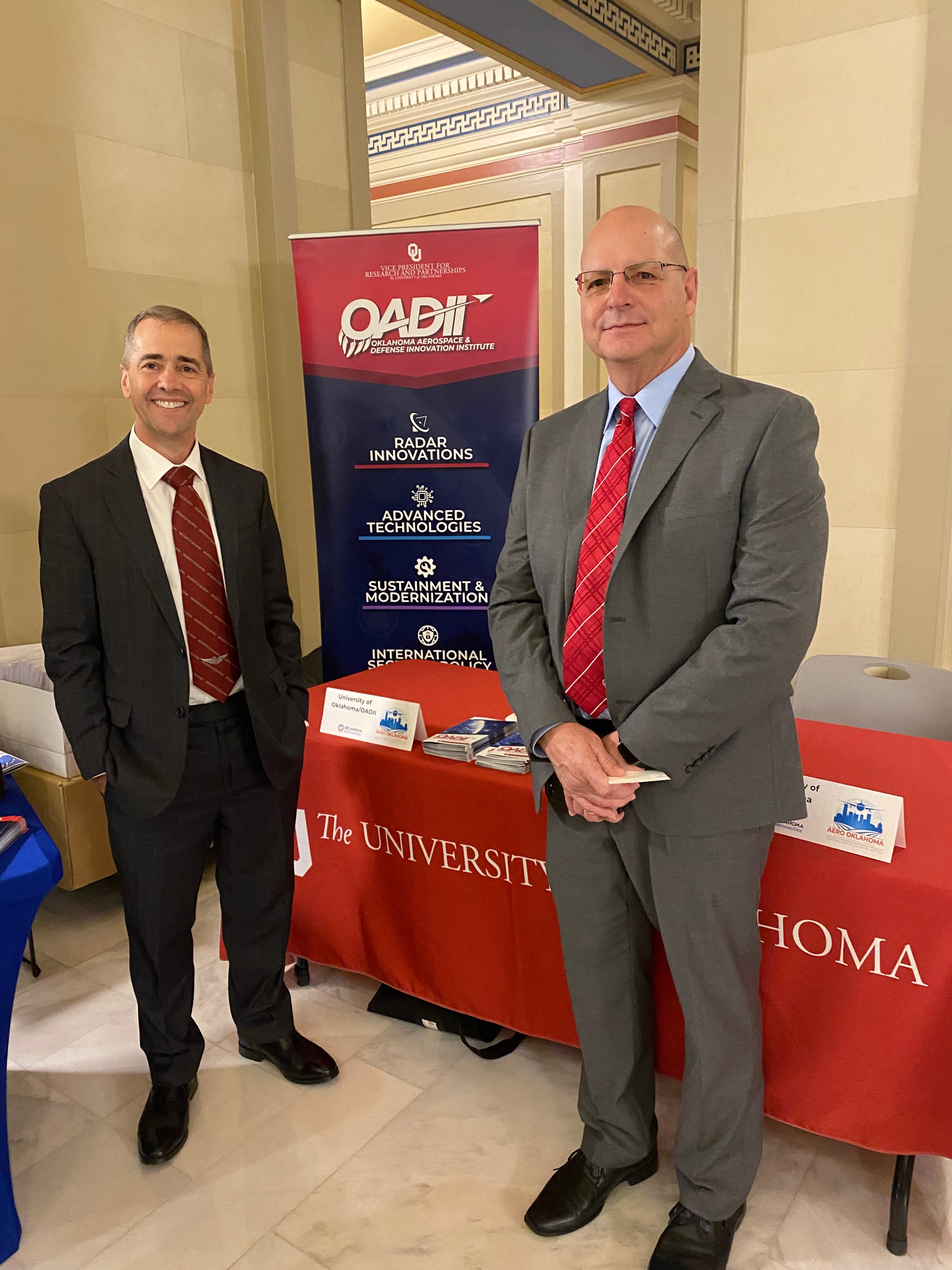 OADII Operations Manager, Cliff Wojtalewicz and Shad Satterthwaite, Director of the OU Executive Business Programs, Aerospace and Defense 