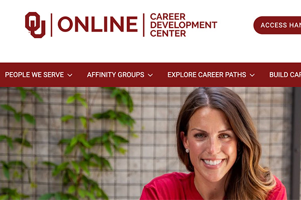 Image of OU Career Center Website