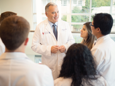 White coat from doctor