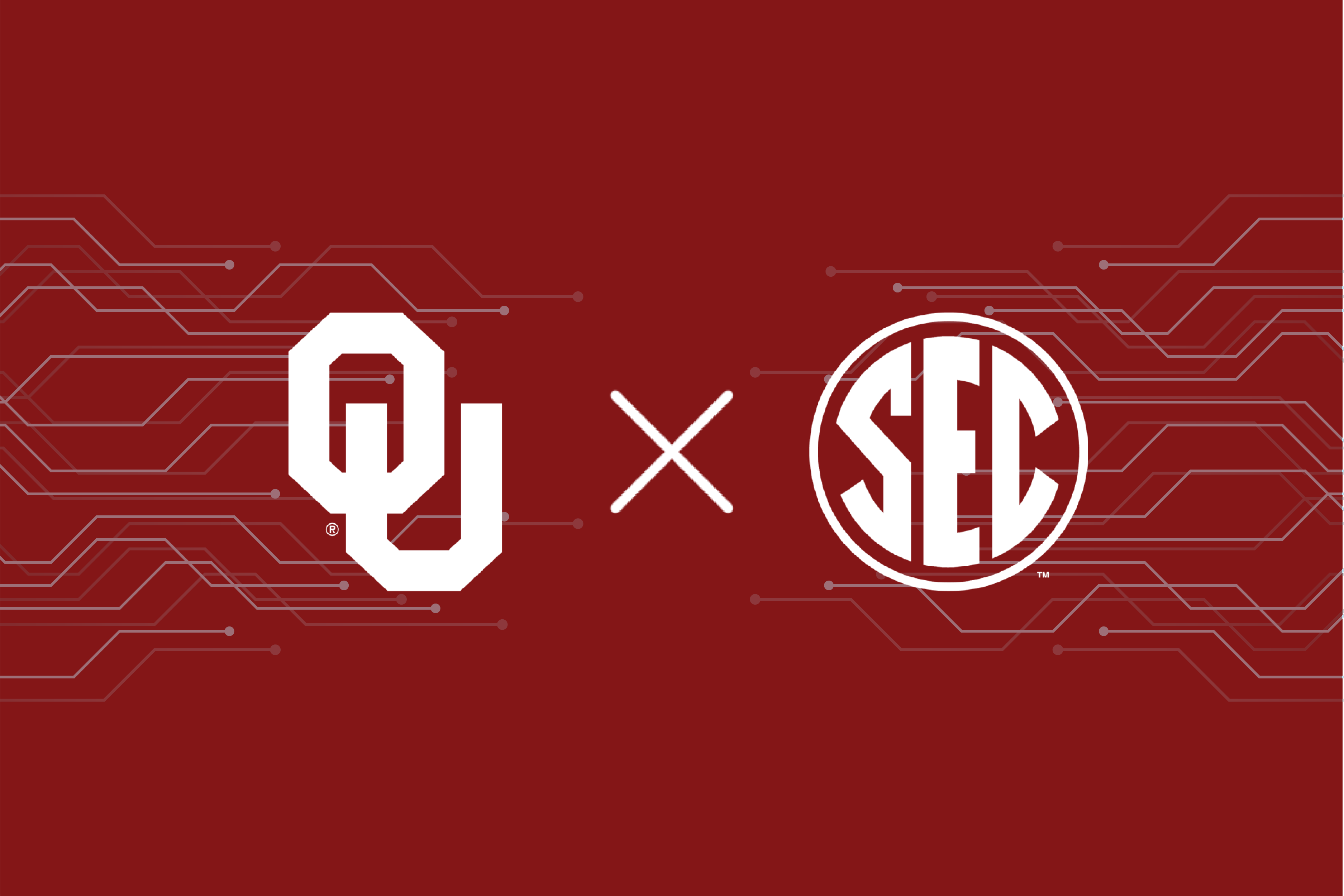 OU and SEC logo on a crimson background.