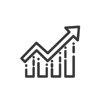 line icon of growth graph