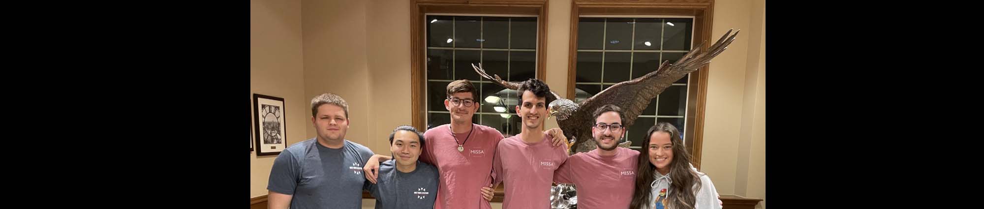 MISSA office bearers shown from left to right:  Jeffrey Nightengale - Treasurer, Kevin Chen - Communications Chair, Connor Burns - Secretary, John Foster - President, Edward Reali - VP of Operations, Vivian Culver - Vice President.