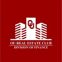Logo: O U Real Estate Club, Division of Finance with graphic of a building with a large O U.