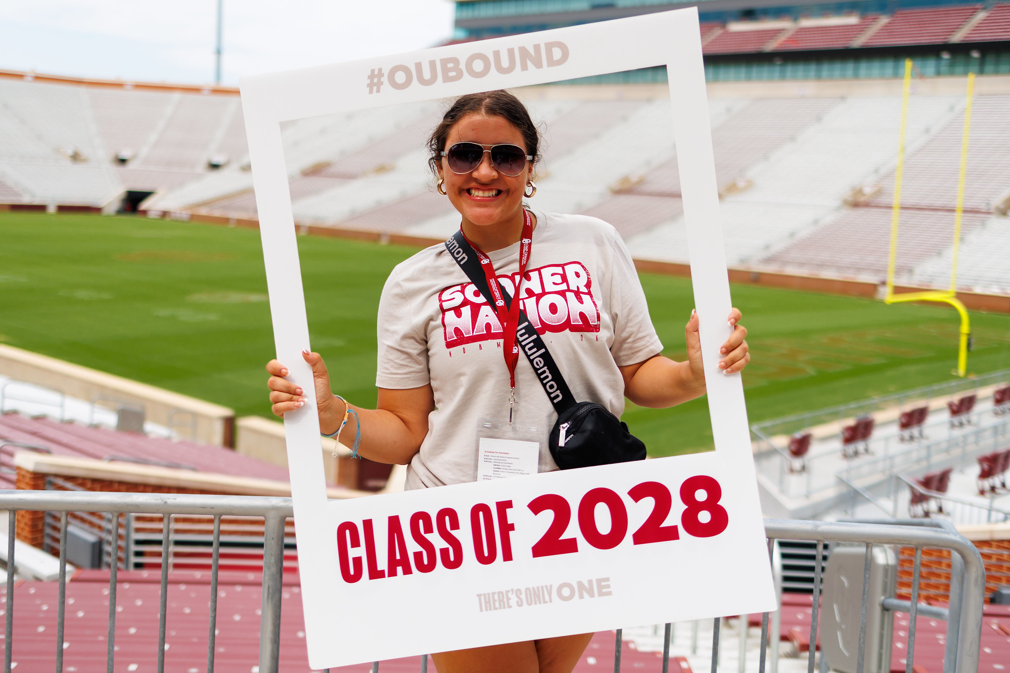 Student holding Class of 2028 sign