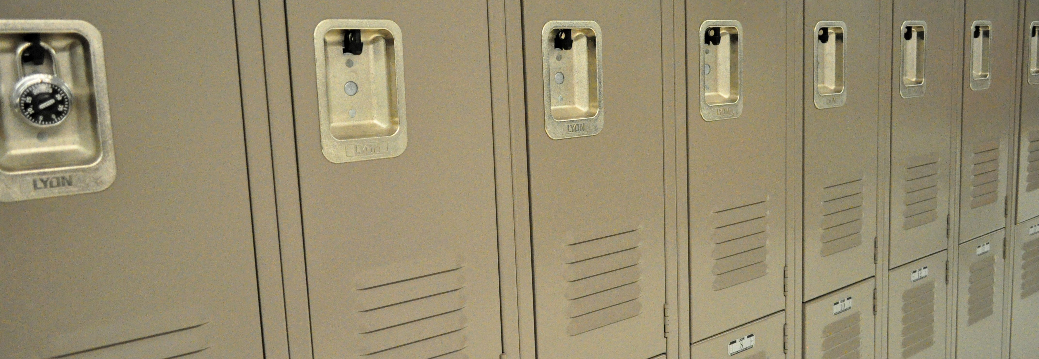 Lockers at Sarkeys Fitness Center.