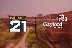 The logos for News21 and OU's Gaylord College.