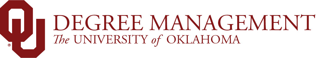 Interlocking O U, Degree Management, The University of Oklahoma website wordmark.