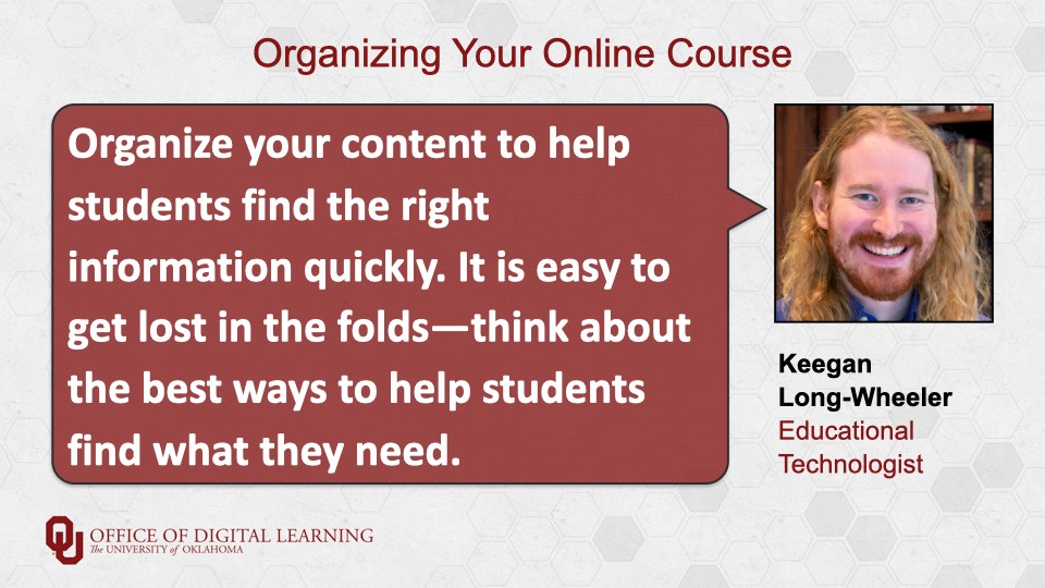 Organizing Your Online Course