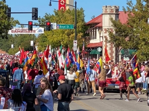 Flags in parade route