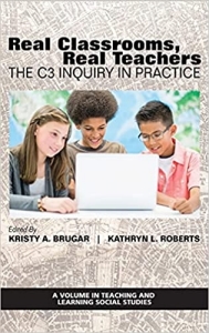cover of book with 3 students sitting around a laptop