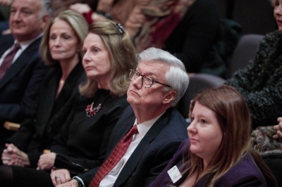 Cathey and Don Humphreys listening to Young Zhao lecture.