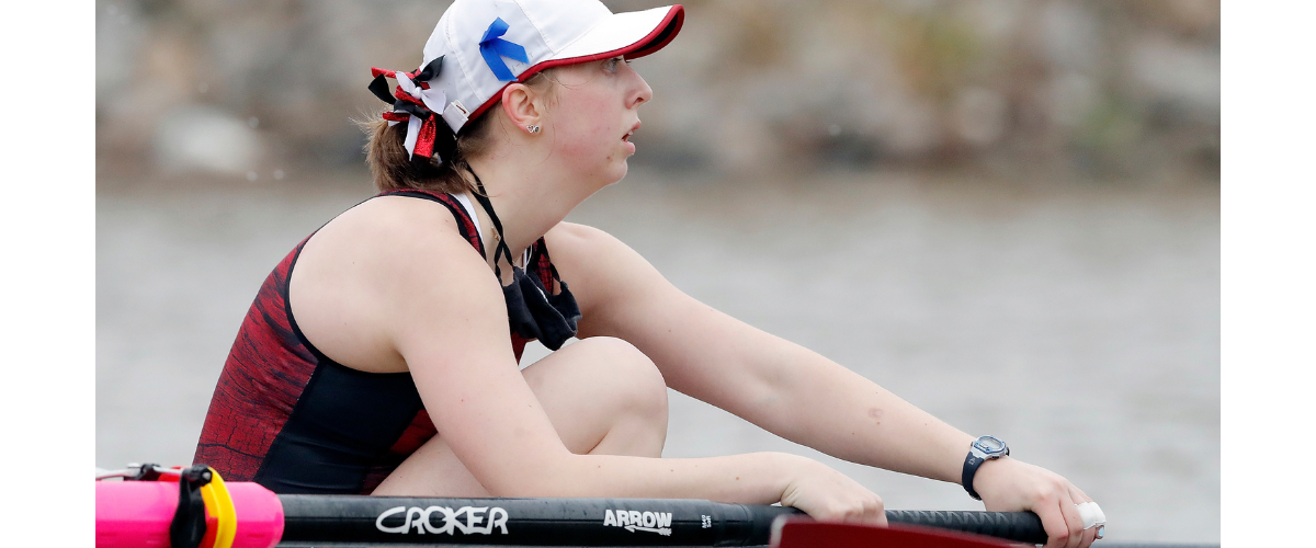 Amber Templin rowing in a shell