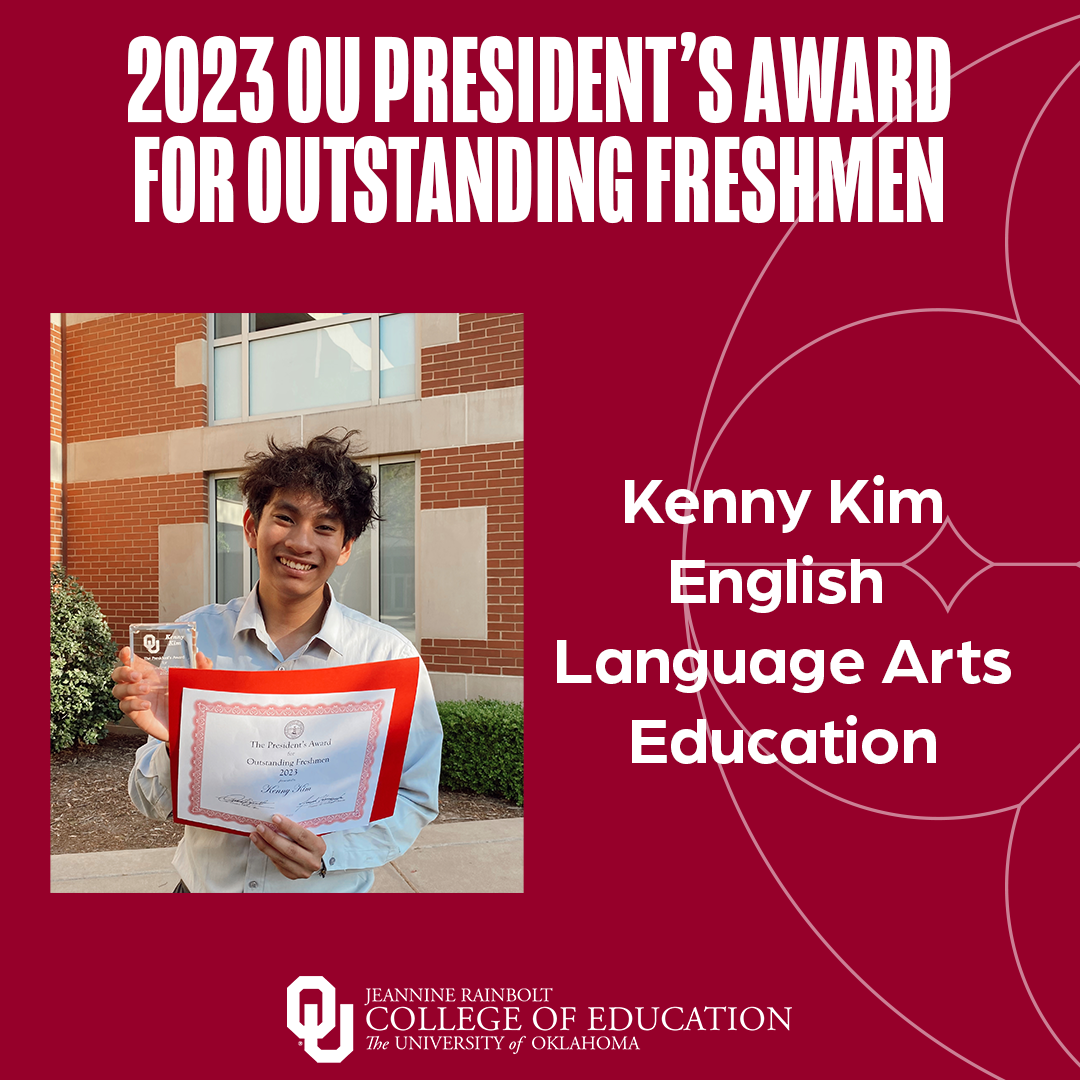 2023 OU President's Award for Outstanding Freshmen Kenny Kim