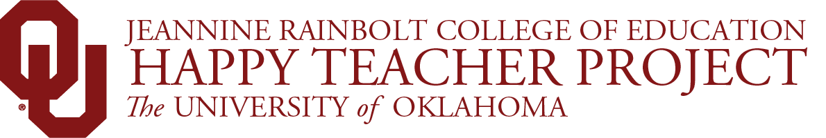 Interlocking OU, Jeannine Rainbolt College of Education, Happy Teacher Project, The University of Oklahoma website wordmark.