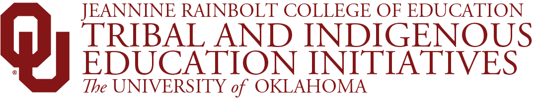 Interlocking O U, Jeannine Rainbolt College of Education, Tribal and Indigenous Education Initiatives, The University of Oklahoma website wordmark.